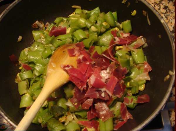 Habas con jamón, recetas de verdrura, recetas para adelgazar, recetas light