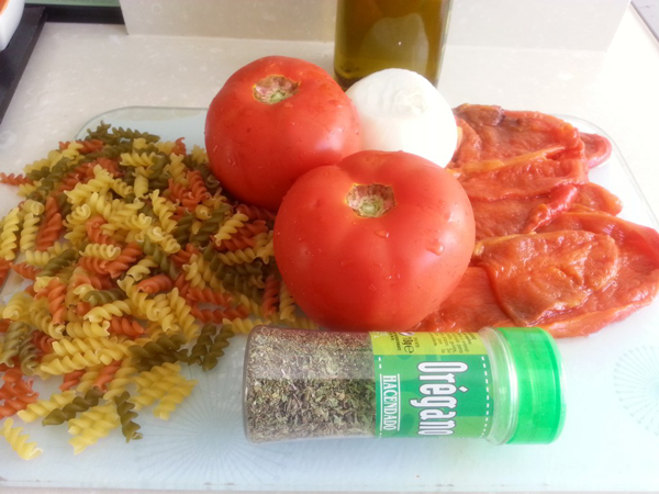 Espirales con pimientos rojos, recetas de pasta, recetas light, recetas saludables, recetas para adelgazar