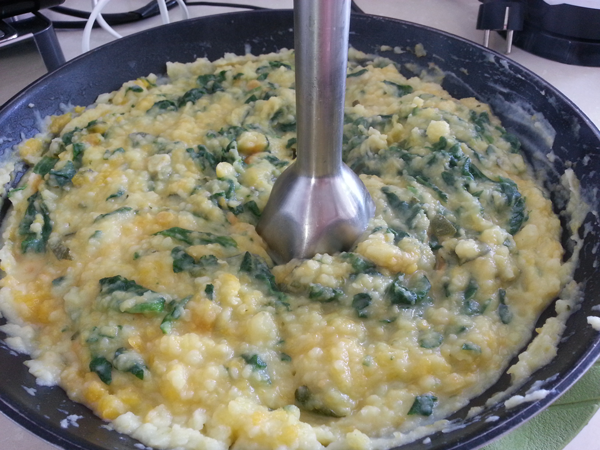 Puré de patatas con espinacas