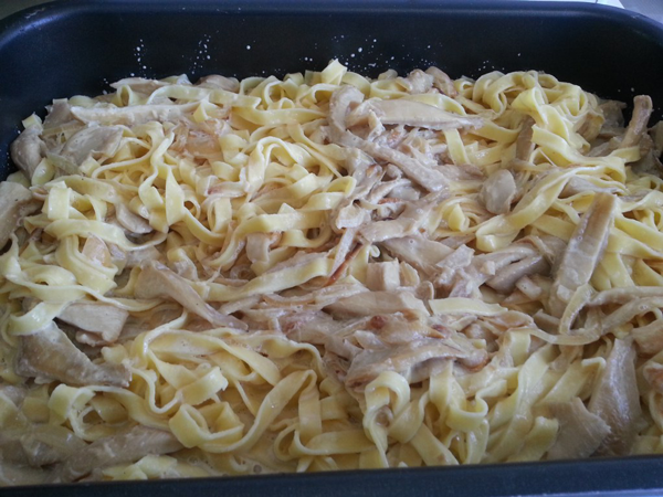 Cintas con salsa de setas, recetas de pasta, recetas light, recetas saludables, recetas para adelgazar