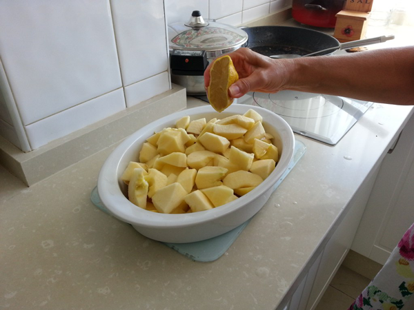 Pollo con patata y manza, recetas de pollo, recetas saludables, recetas para adelgazar, recetas light