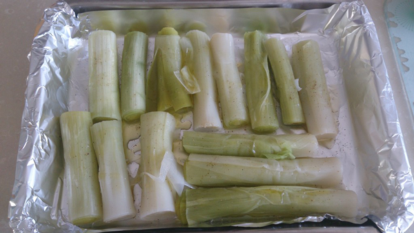 Puerros asados con mostaza y huevo duro, recetas para adelgazar, recetas light.