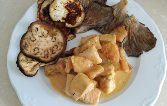 Pavo con piña y azafran, recetas de pavo, recetas saludables, recetas para adelgazar, recetas light