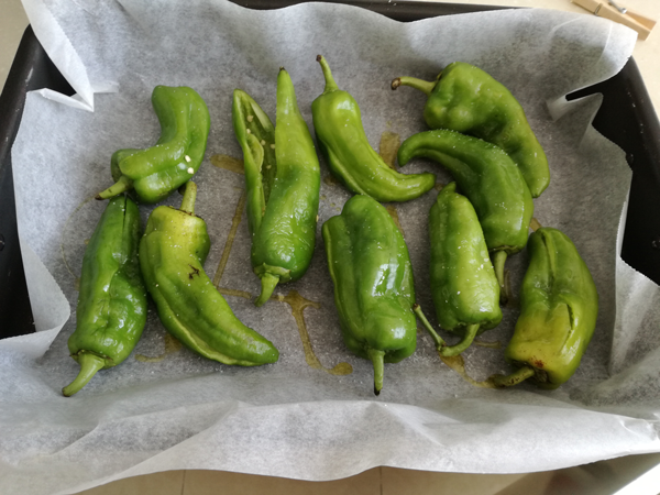 Pimientos verdes al horno, ecetas de verdura, recetas para adelgazar, recetas light.