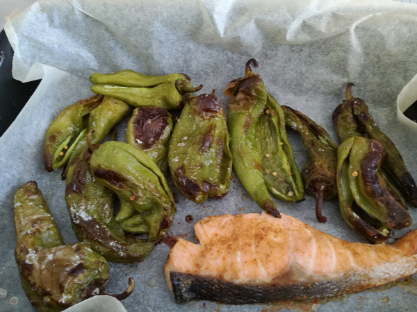 Pimientos verdes al horno, ecetas de verdura, recetas para adelgazar, recetas light.