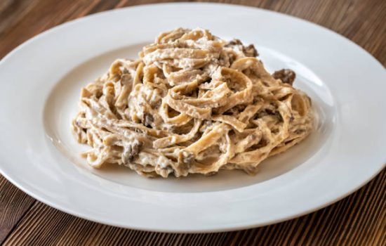 Cintas con salsa de setas, recetas de pasta, recetas light, recetas saludables, recetas para adelgazar