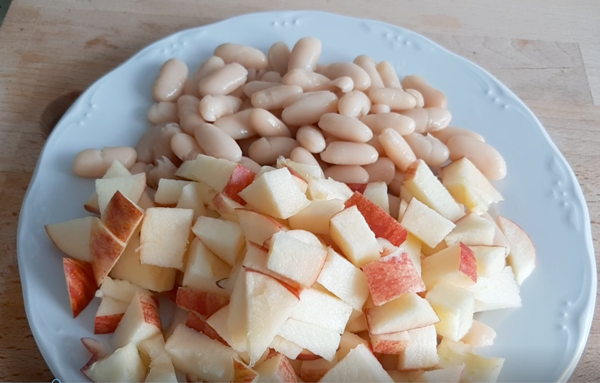 Ensalada templada de alubias blancas agridulce, recetas de ensaladas, recetas para adelgazar, recetas saludables, dietas online, dietista online
