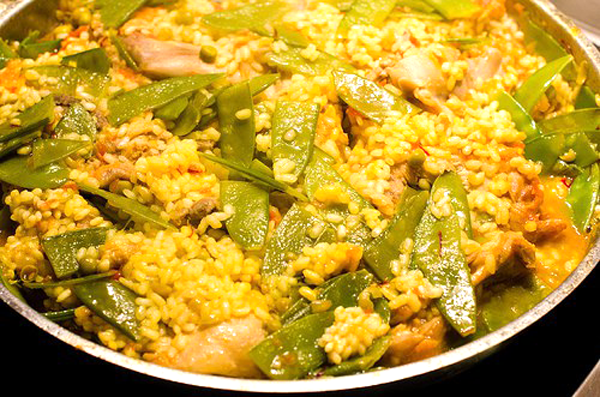 Paella de pollo, recetas de arroz, recetas salaudables, recetas para adelgazar, recetas light, dietas online, dietista online