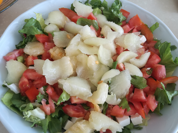 Ensalada de verano, recetas de ensaladas, recetas para adelgazar, recetas saludables, dietas online, dietista online, bolitas de melón, queso feta