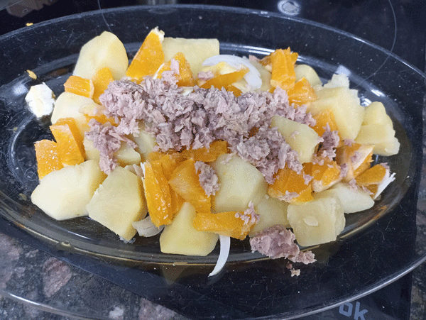 Ensaladilla malgueña, recetas de ensaladas, ensaladillas, recetas ligeras, recetas para adelgazar, recetas light