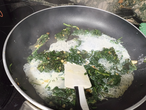 espinacas a la crema, recetas de espinacas, espinacas. salmón