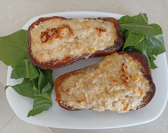 Calabaza rellena al horno, recetas de verdura, recetas vegetarianas, recetas saludables, recetas light, recetas para adelgazar