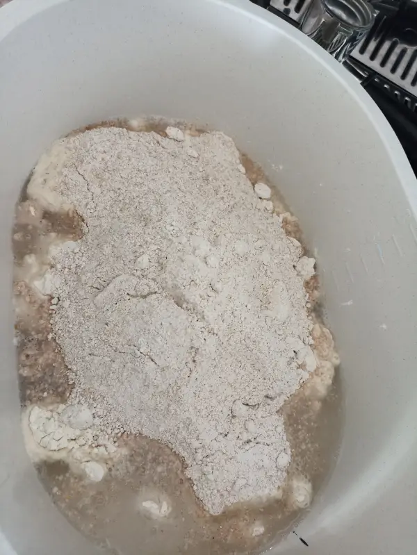 Pan casero de masa madre semi integral Pan casero de masa madre semi integral, pan de masa madre, pan semi integral, pan casero