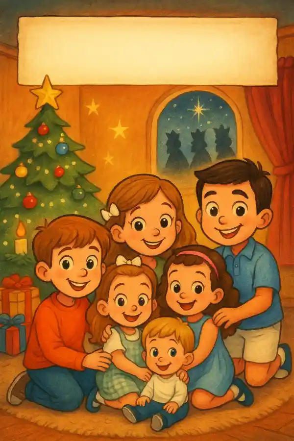 Cuento de d&iacute;a de Reyes Magos sobre alimentaci&oacute;n saludable con cinco primos en el sal&oacute;n