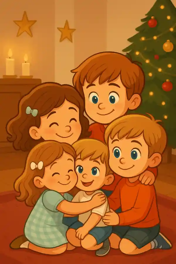 Cuento de Reyes Magos sobre alimentaci&oacute;n saludable con cinco primos en el sal&oacute;n