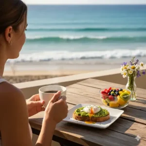 desayuno saludable mediterr&aacute;neo con alimentos nutritivos