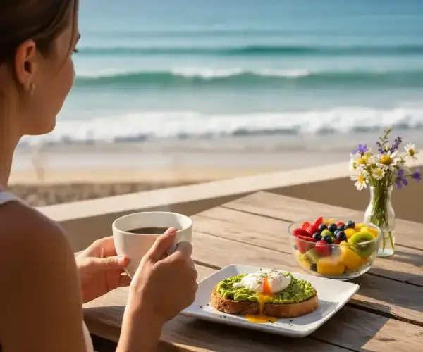 desayuno saludable mediterr&aacute;neo con alimentos nutritivos