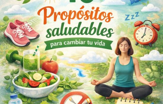 10 prop&oacute;sitos saludables para cambiar tu vida con h&aacute;bitos de alimentaci&oacute;n sana, ejercicio, descanso y bienestar emocional