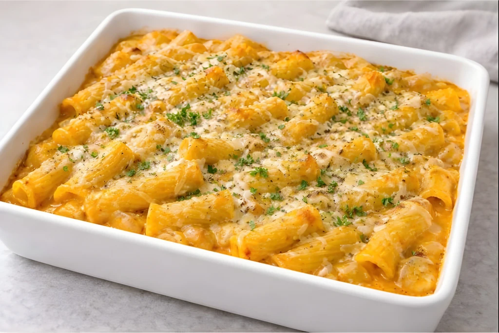 Pasta con salsa de calabaza cremosa y especias, receta saludable y f&aacute;cil