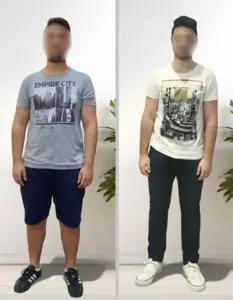 Comparativa antes y después de cambio físico en hombre tras proceso de mejora de hábitos alimentarios con seguimiento nutricional.