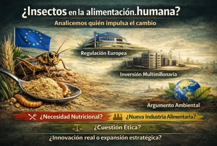 Insectos en la alimentaci&oacute;n humana: regulaci&oacute;n europea, inversi&oacute;n multimillonaria y debate sobre la nueva industria alimentaria