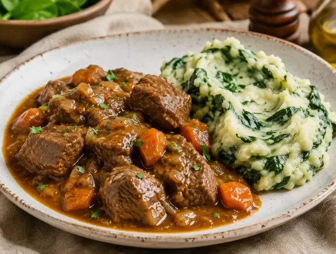 ternera-guisada-con-pure-de-patatas-con-espinacas