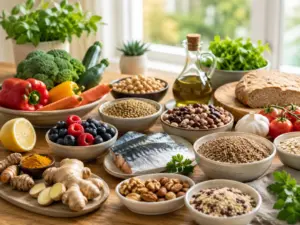 dieta-antiinflamatoria-que-alimentos-ayudan-realmente-y-cuales-son-puro-marketing Alimentos de una dieta antiinflamatoria basada en verduras, pescado, legumbres y aceite de oliva