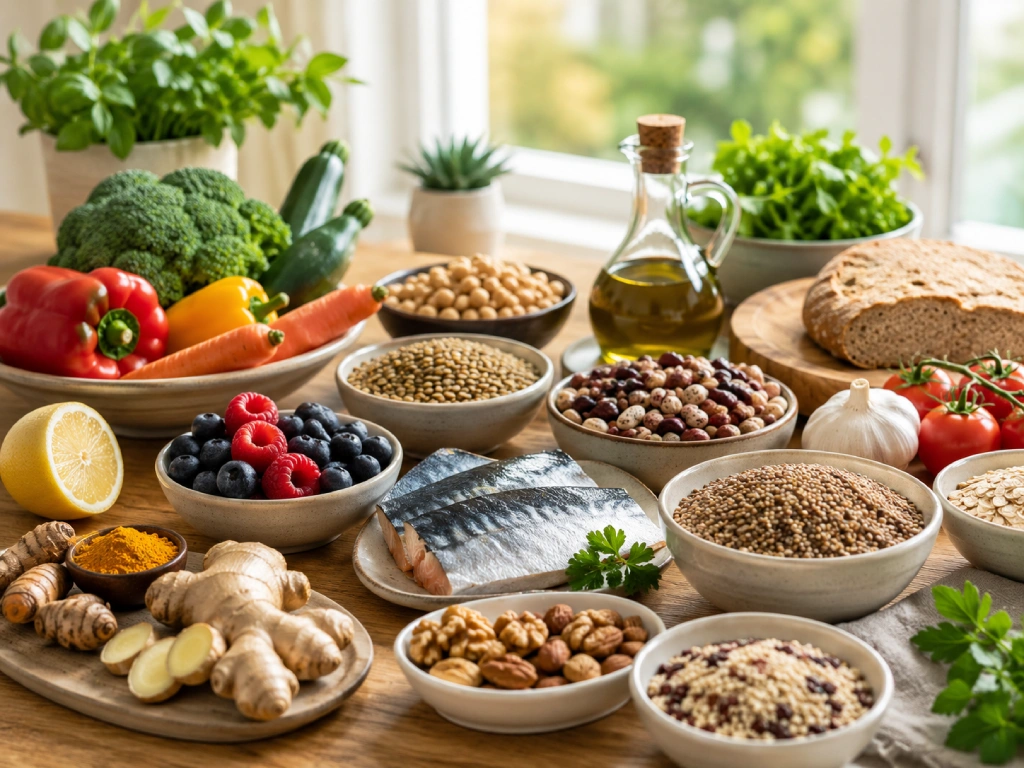 dieta-antiinflamatoria-que-alimentos-ayudan-realmente-y-cuales-son-puro-marketing Alimentos de una dieta antiinflamatoria basada en verduras, pescado, legumbres y aceite de oliva