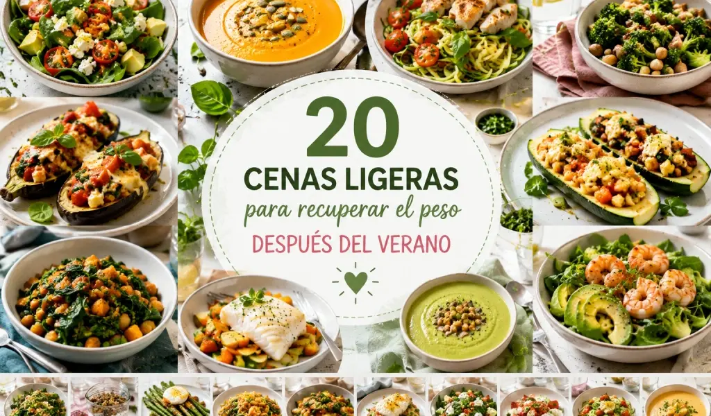 20 cenas ligeras y saludables para recuperar el peso después del verano con recetas fáciles y equilibradas